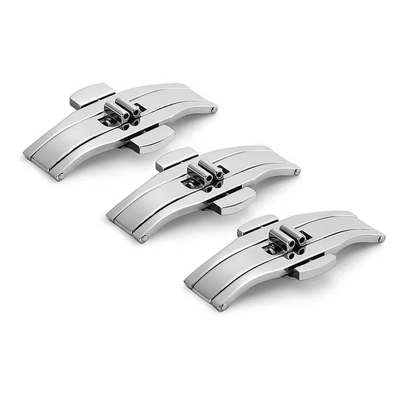 High quality wholesale Butterfly Buckle Watch Band Double Push Button Fold Strap Buckle Clasp for Replacement