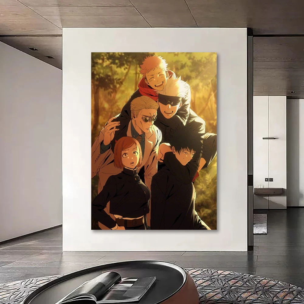 Guanjun 40*60cm Japanese anime poster wall art jujutsu kaisen shonen jump manga canvas prints painting