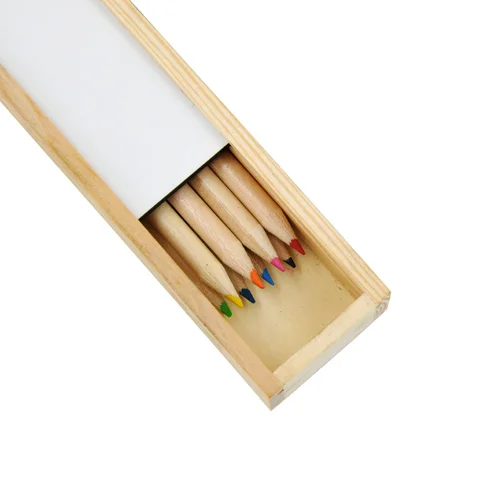 Sublimation DIY customized Drawing Brush Pencil case 8 color student gift photo coating box-Small