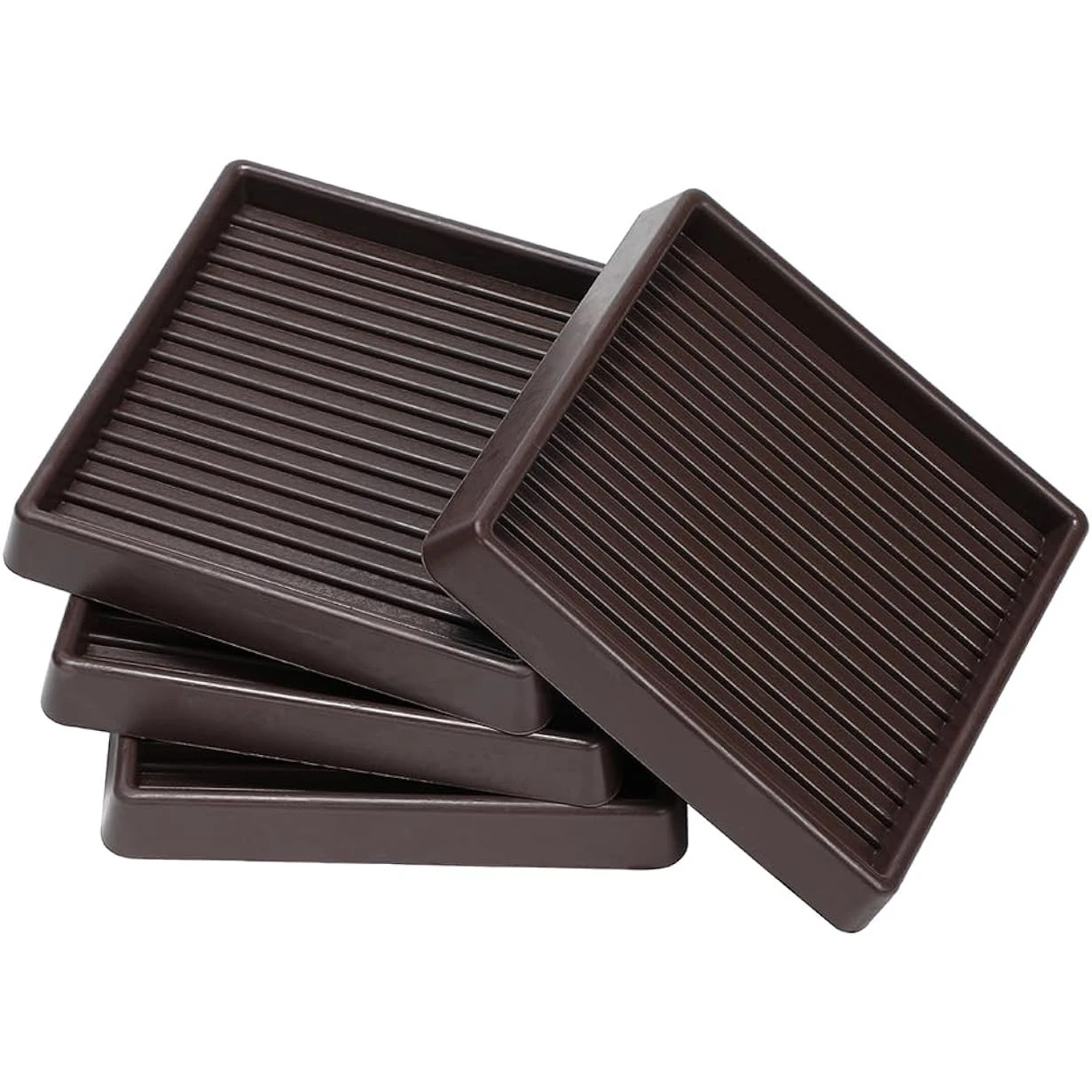 Custom Square Rubber Silicone Furniture Caster Stopper Cups With Anti-sliding Floor Grip