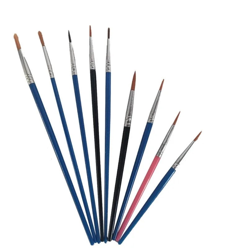 High Quality Kids DIY Digital Oil Paintbrush Flat Head Nylon Hair Acrylic Paint Brush