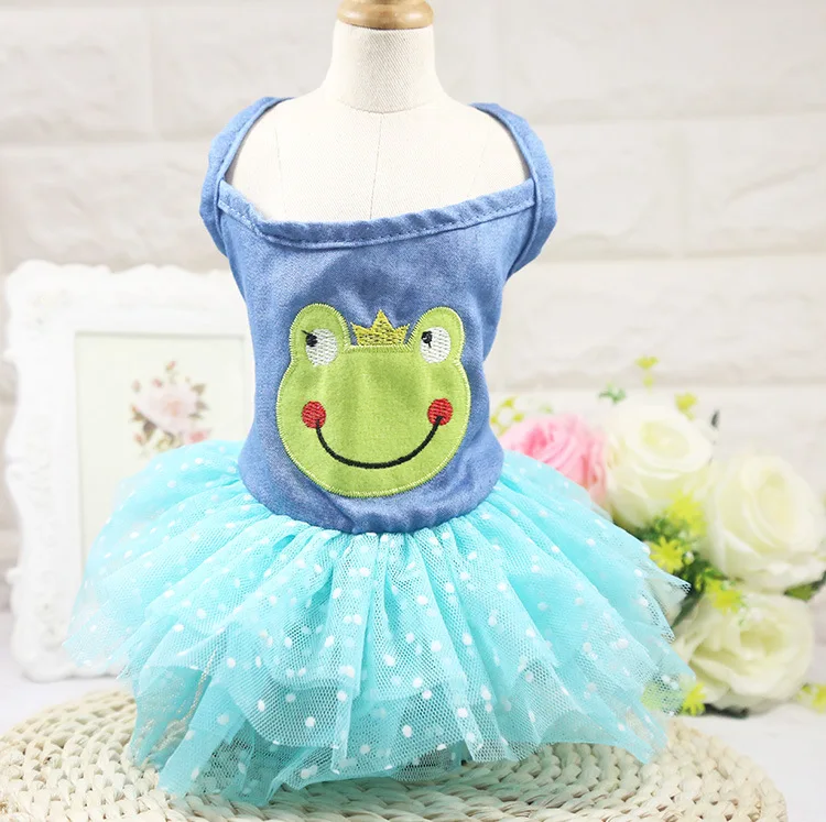  Сетчатое платье в полоску с подтяжками новинка весны и лета товары для домашних животных кошек свадебное новая одежда собак