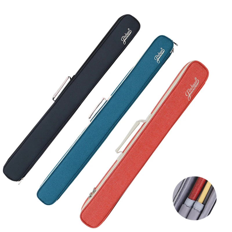 Custom logo waterproof 1/2 Billiard cue case 2 holes snooker cue bag stick carrying case with crossbody strap