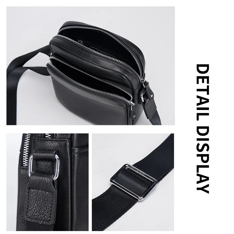 Wholesales custom man shoulder crossbody bags genuine leather luxury man sling handbags custom logo men leather shoulder bag