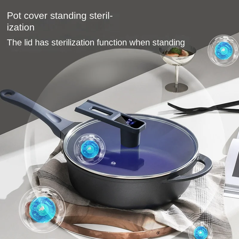 Soup Pot 4L Stainless Steel Hot Pot Stewed Cooker Sensing Cooler Cooler Platform Non -Sticky Pot Black