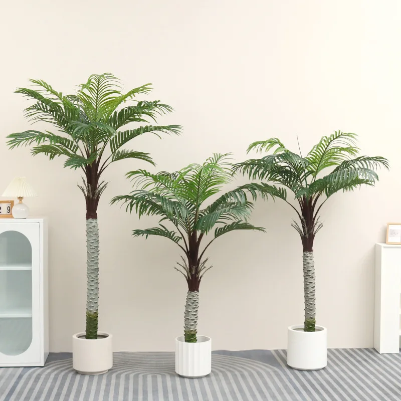 Shanghai Nordic style home large bionic plant decoration rainbow taro tree potted green bonsai artificial simulation green plant