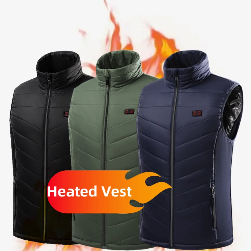 Foma 2022 winter warm 15 area heating man autumn smart heating cotton waistcoat unisex thermal heated vest