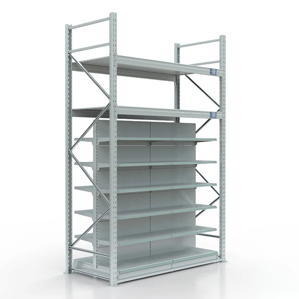 Heavy duty gondola shelving for big hardware store