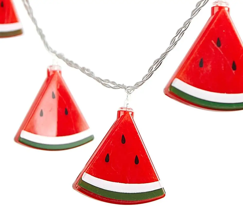 10 Count Tropical Fruit Shaped String Lights Set LED Watermelon Light String Summer Garden Party Decorative Light Hanging Home