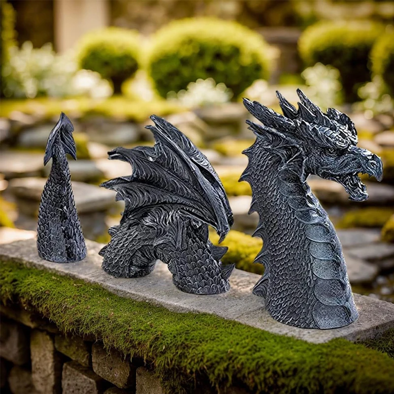 BSCI Factory Garden Dragon Garden Statues 13Inch Dragon Animal Figures