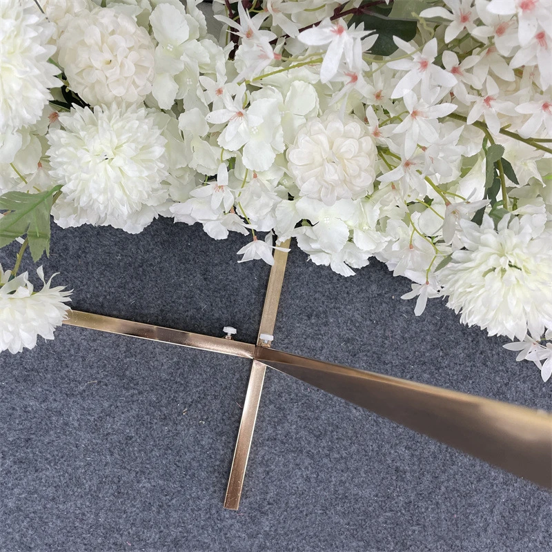 3 PCS Wedding Arch Backdrop Balloon Stand Background Metal Shiny Gold Plating Outdoor Flower Door Shelf Frame Party Decoration