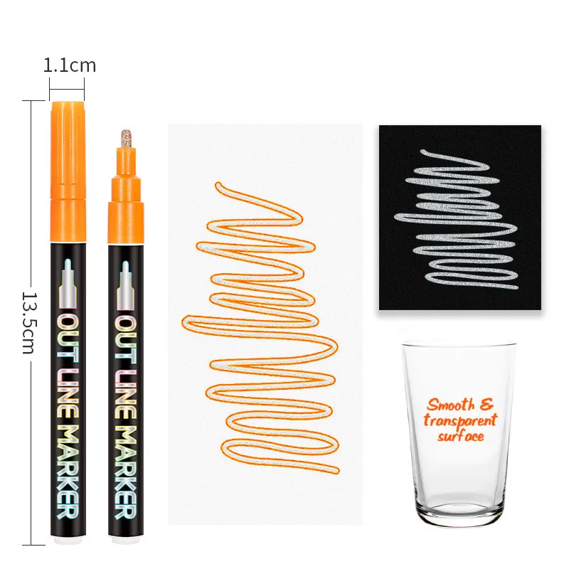Artline Solid Multicolor Medium Point Art 20 Pcs Colors Glitter Pen Markers For Black Paper