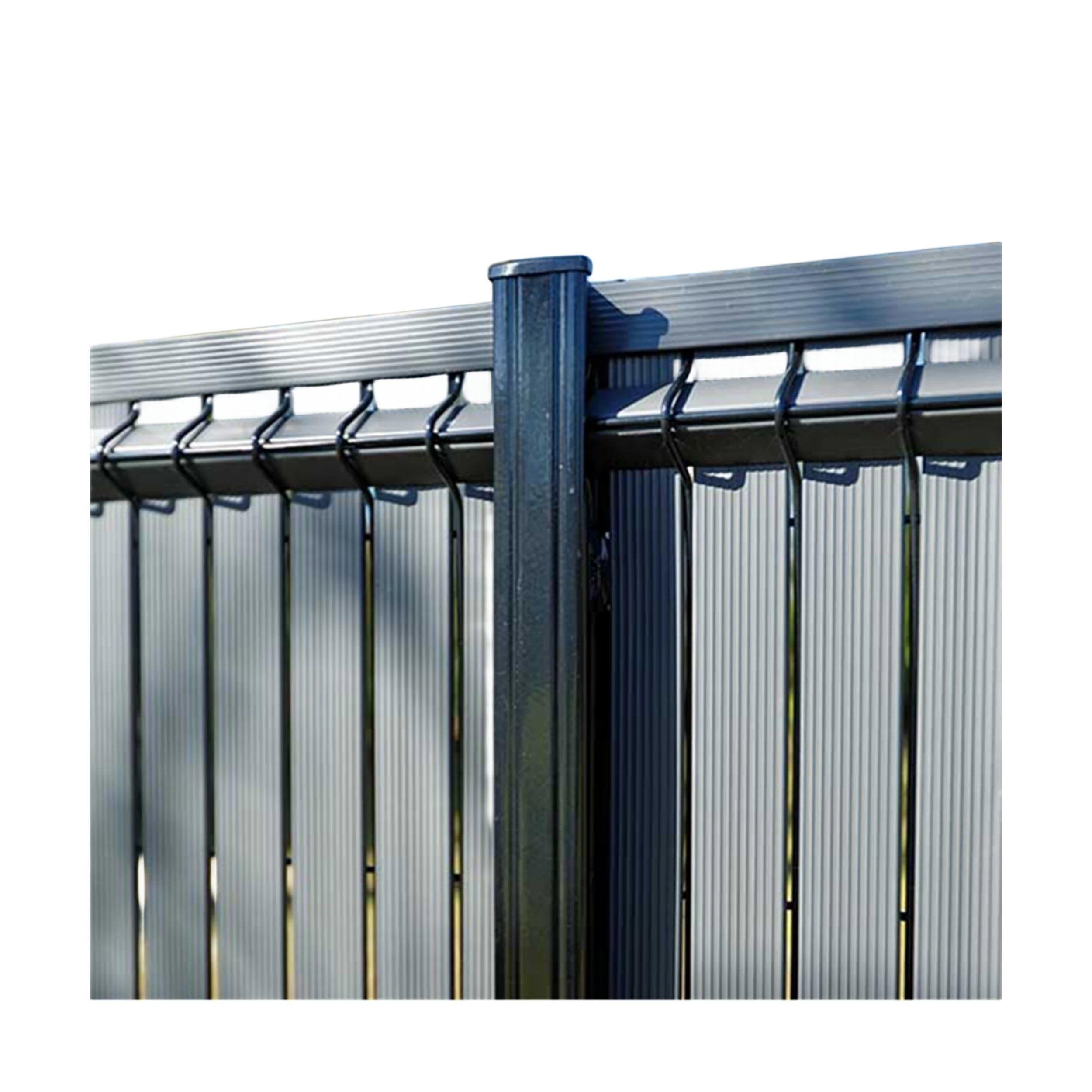 Antil-UV Vertical Strip 3D Garden Fence Panels Occult Kit 6ft Dark Grey Chain Link PVC Rigid Fence Privacy Slats For decor fence