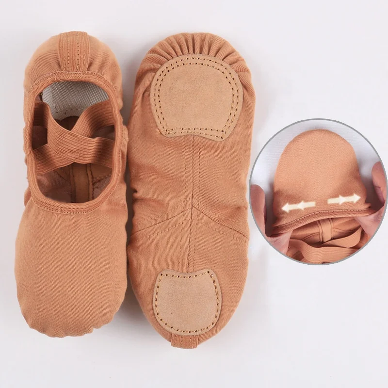 Top quality high elastic ballet dance shoes split sole ballerina Slippers Gymnastic canvas stretch dancing shoes for girls