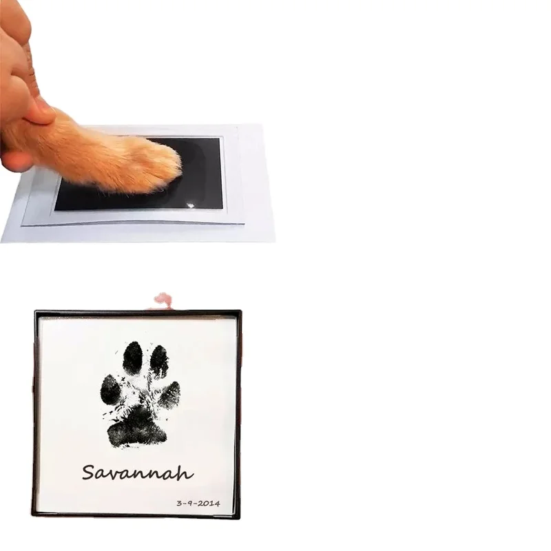 Mess-free ink puppy paw print impression kit wtih 1 inkless ink pad and 3 papers