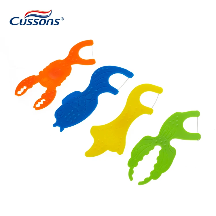 custom personalized plastic case packaging animals shapes kids dental floss pick