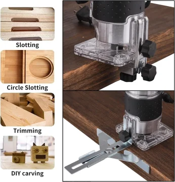 New 800W 6 Speeds Adjustable Electric Hand Woodworking Trimmer Palm Router kit