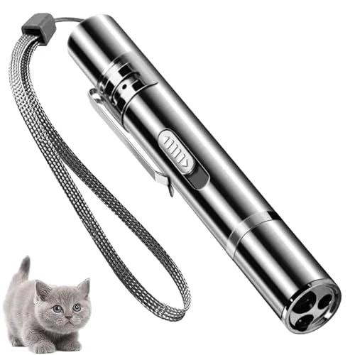 USB Rechargeable Fun and Sustainable Metal Cat-Toy Stick Multi-pattern Laser Dog Toy with Animation Theme for Playing