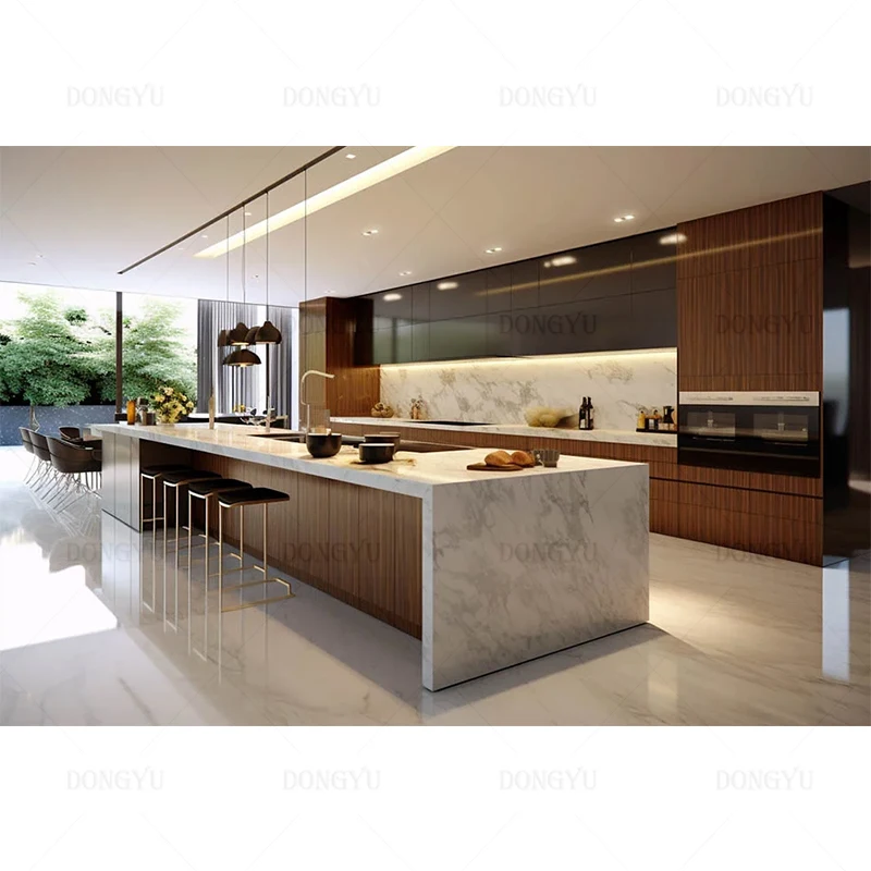 DONGYU  White Sintered Stone Kitchen Furniture Dahlia Smart Luxury Kitchen Cabinet Joinery Modern Accessories for Townhouse