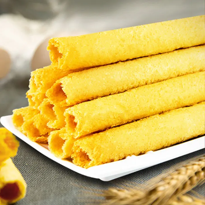 118g Chinese delicious traditional ready to eat foods salted egg yolk flavor barquillos crisp egg roll snacks