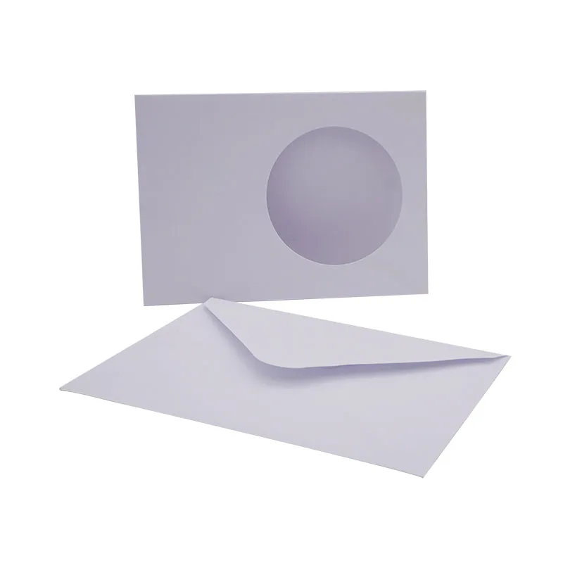 Wholesale low price colorful blank Round Window Photo frame business envelopes graduation wedding invitation cards velvet envelo