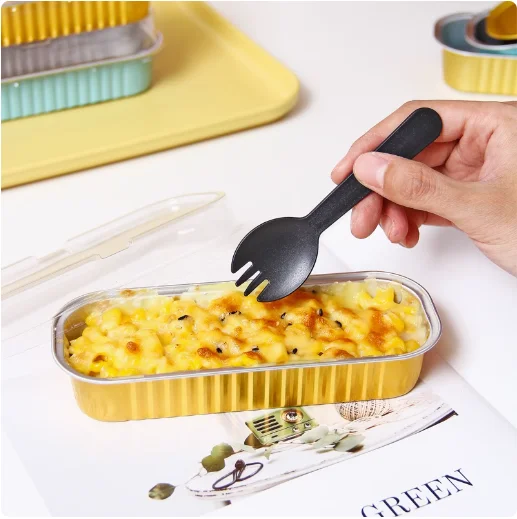 BZ Factory Price Hot Sale 200ml Customized Colorful Rectangular Aluminum Foil Tray for Baking Chicken Durian Food Safely