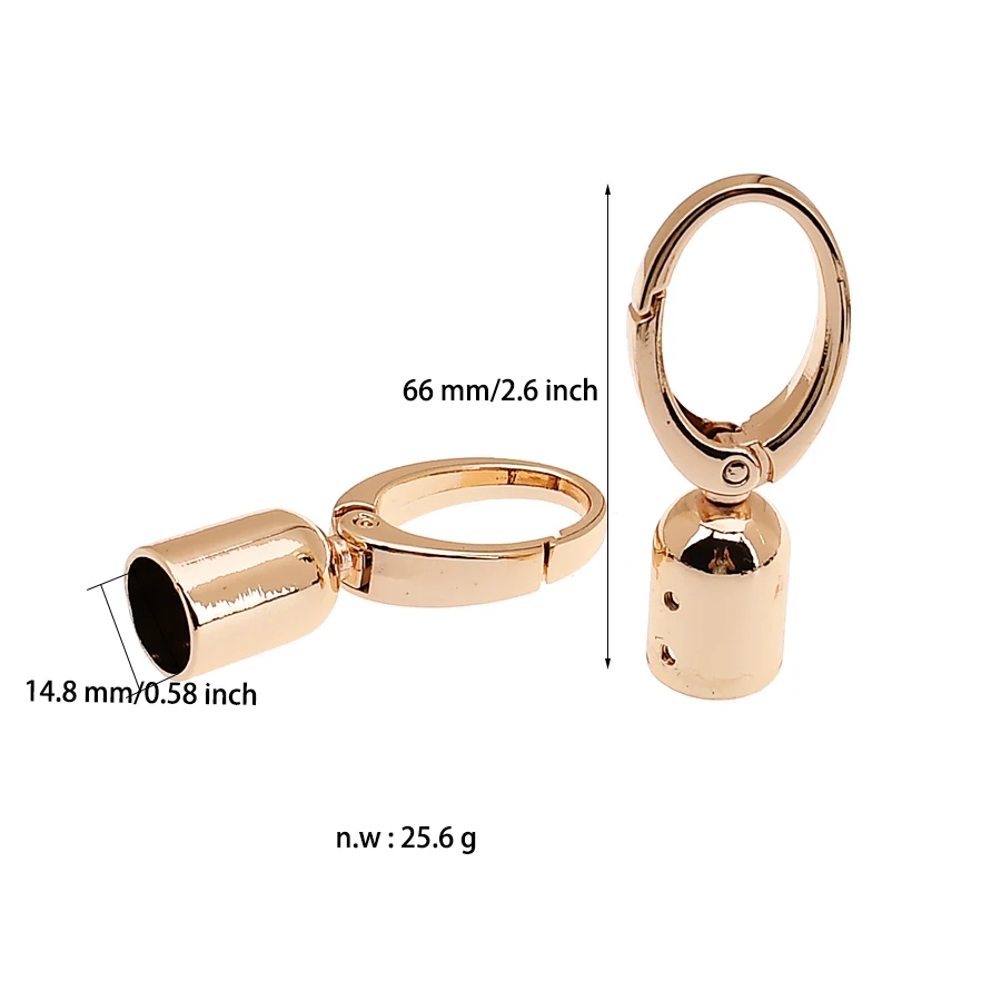 Creative Cord End Cap Beads Snap Hook For Tassel Jewelry Making Bag Strap DIY Accessories Finding