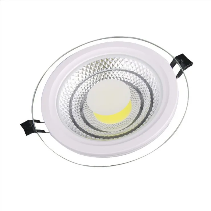 Factory direct sale 12w 18W COB recessed glass  panel light AC85-265V