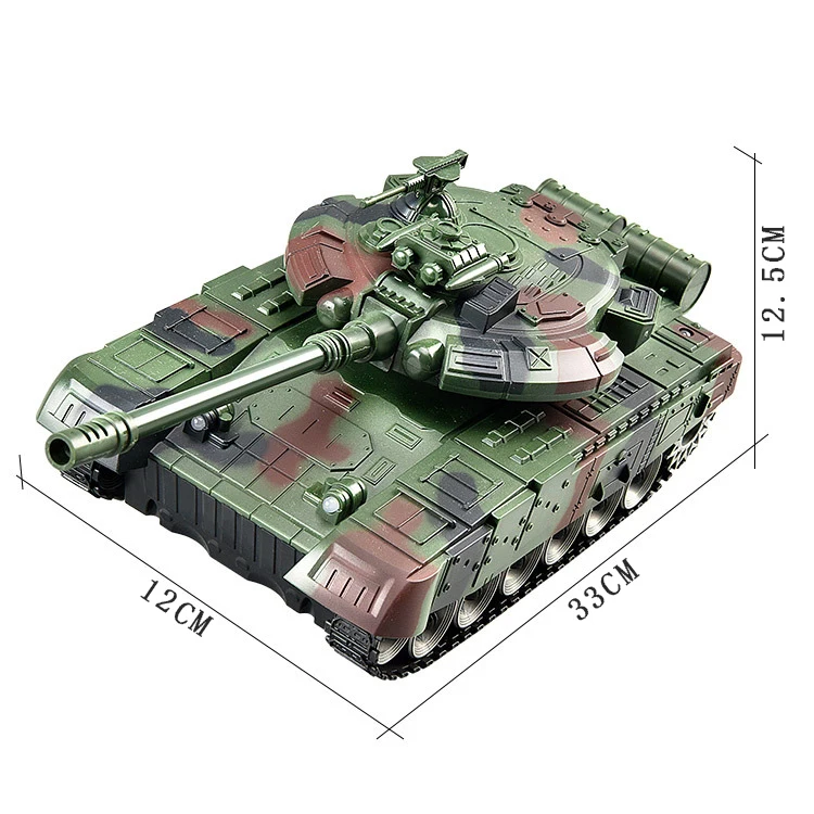 Children High quality 2.4GHz Simulation RC Tank With Music Lights Remote Control Radio Fight Toy Military Model for Kids