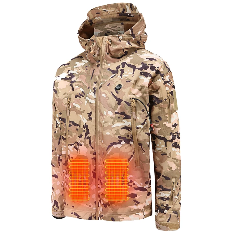 Camouflage Heated Jacket for Hunting Electric Battery USB Heating Jacket Warming Clothes in Stock Heated Coat