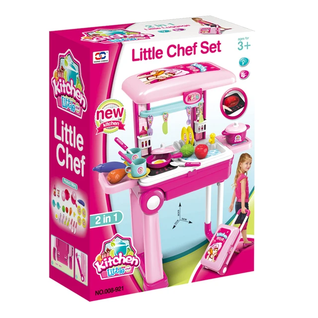 kids electric 3 in 1 deluxe simulation kitchen suitcase toys toddlers kitchen table toys play set