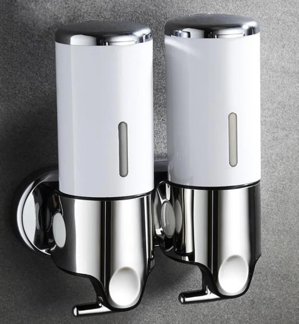 2022 Hot Sale OEM Logo Wall Mount ABS Plastic Hotel Hand Push Manual Shower Gel Shampoo Soap Dispenser