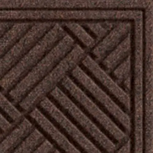 YIJIA embossed  Cross hatch Entrance Door Mat  Chocolate  2-feet by 3-feet