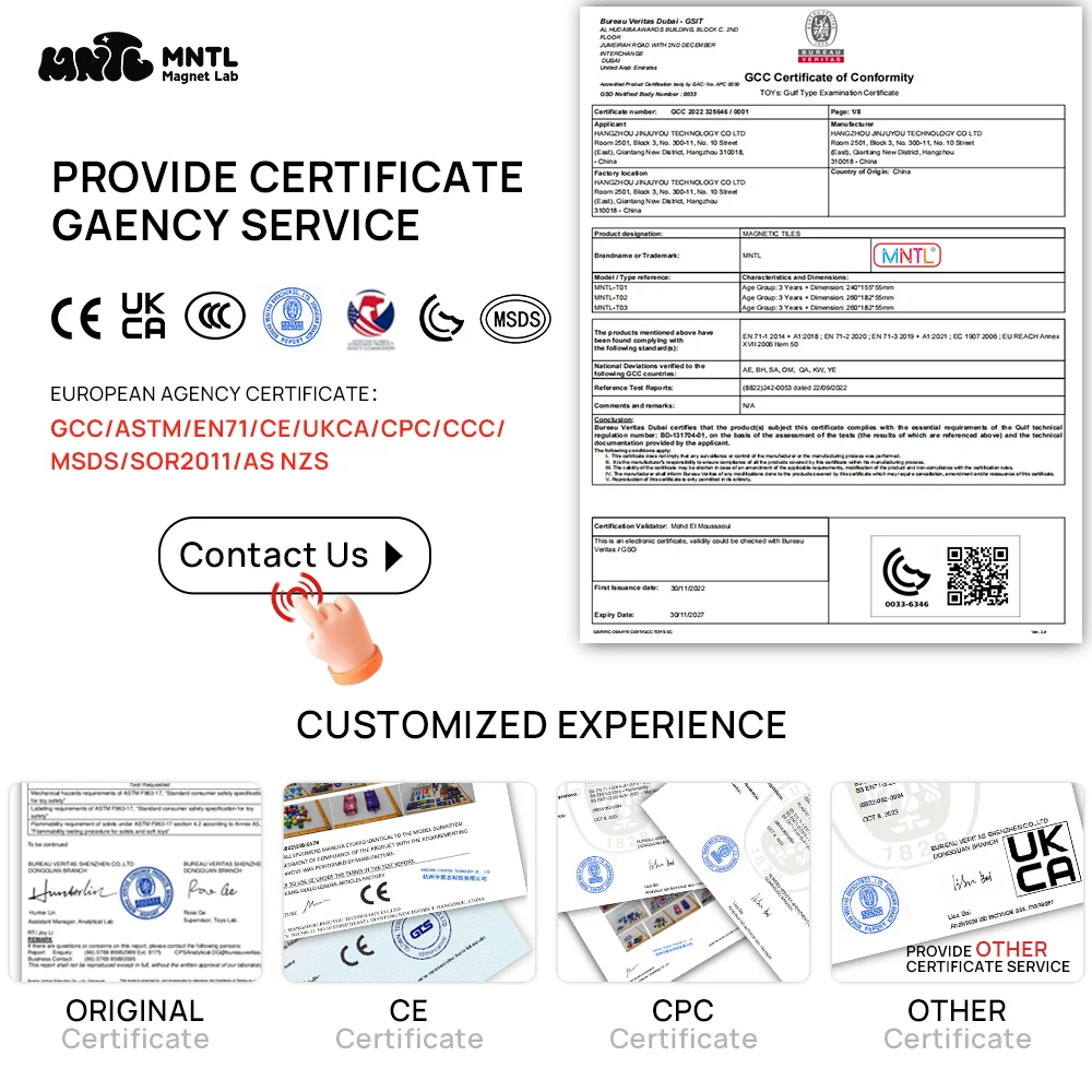 MNTL Kids Educational Magnetic Building Tiles Toys Magnetic Building Block Tiles For Kids