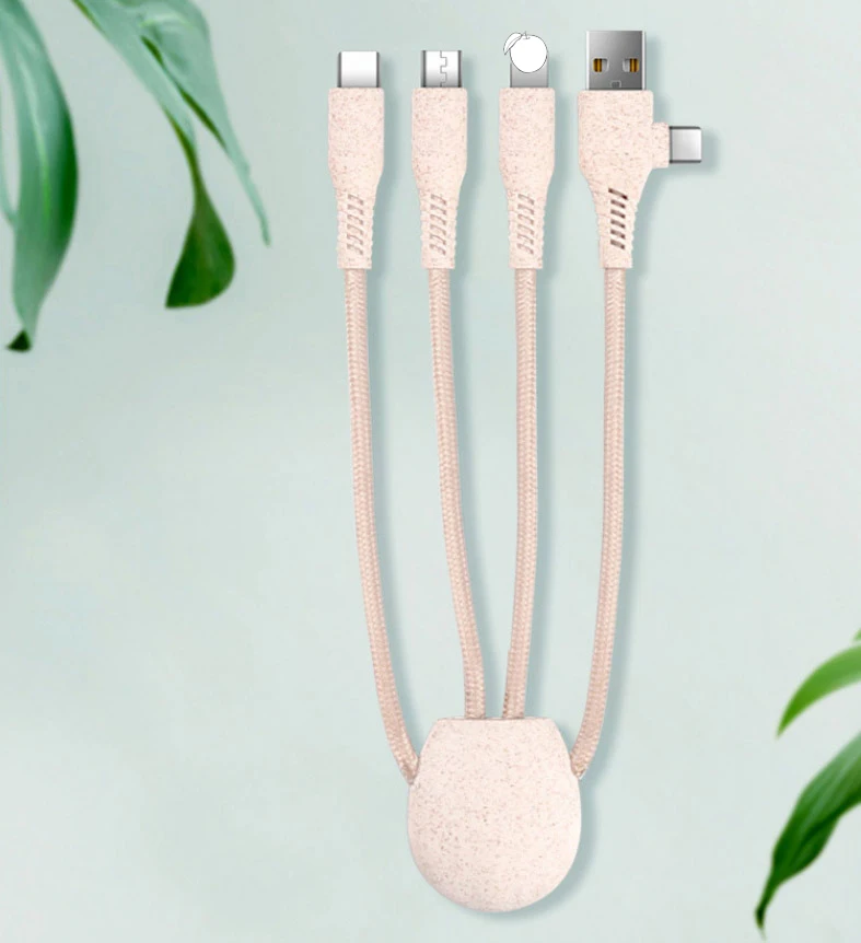 Custom packaging logo Micro type c to lightning 3 in 1 PVC charger usb cable for iphone