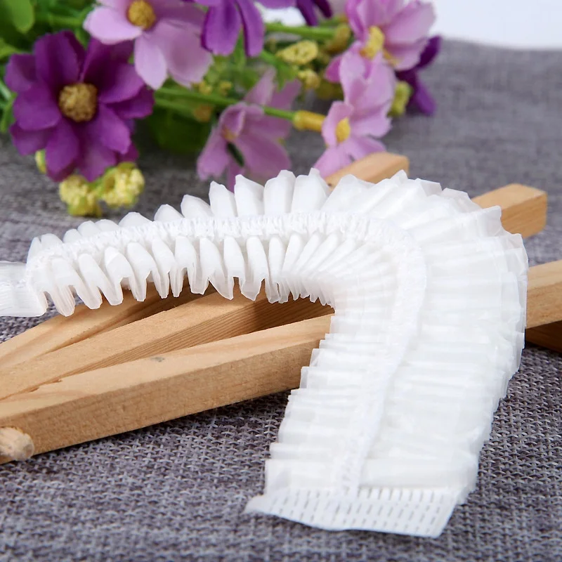 Customized Elastic Biodegradable Kitchen Chef Hotel 100Ps Pe Pvc Large Transparent Soft Women Waterproof Disposable Shower Cap