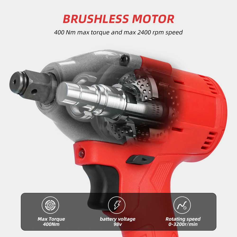 Лидер продаж 2021, электрический бесщеточный беспроводной ударный ключ