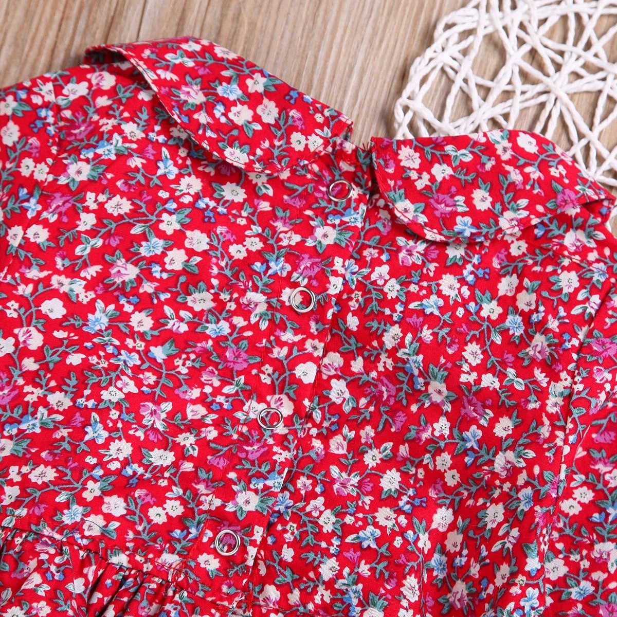 toddler romper crimson floral full sleeves bodysuits cute baby girl clothes with pan collar ruffle 6 month infant baby romper