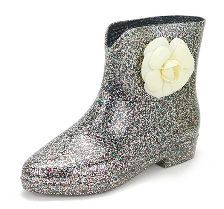 Customized Rubber Clear Waterproof  PVC natural rubber safety Rain Boots for women