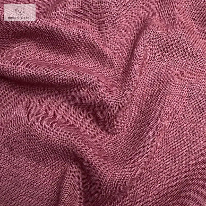 Mindun Linen/cotton/viscose Fabric In Stock Hot Selling Hemp 224gsm Soft Yarn Dyed Slub Linen Shirting Fabric Fabric