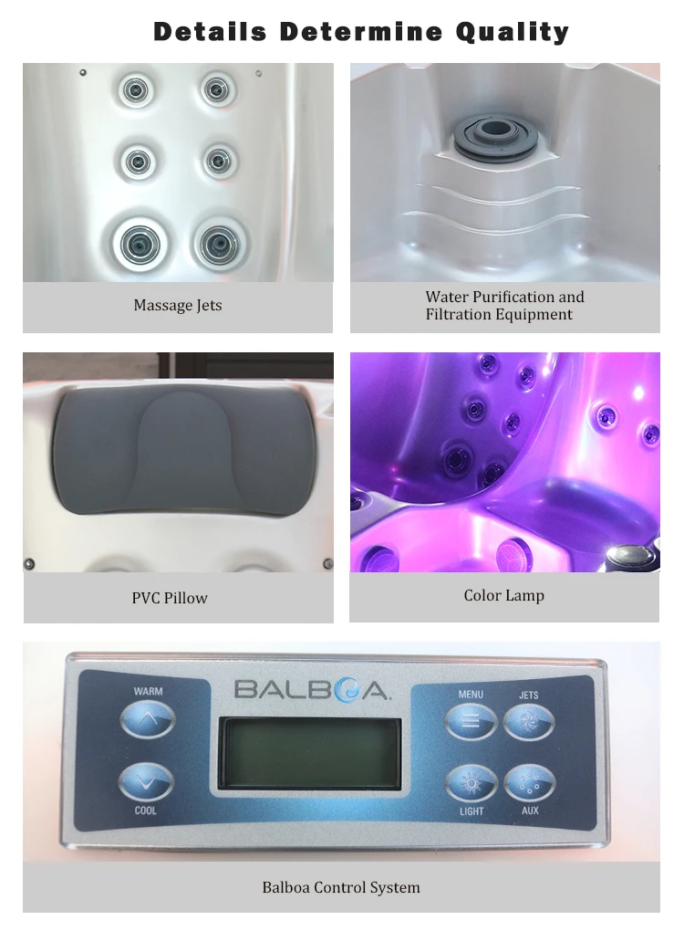 2 Lounge Outdoor Spa Acrylic Hot Tub Whirlpool Massage Bathtub Balboa System