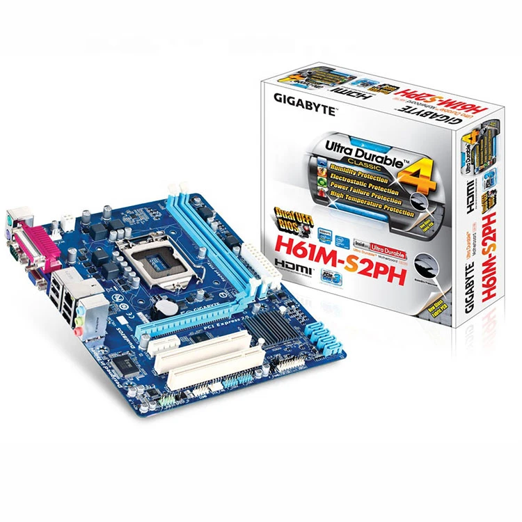 Factory Direct Sale Pc Mother Board Desktop Used Motherboard For Asus Gigabyte Ga-h61m-s1