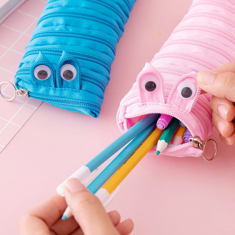 New Designer innovation cute whole zipper pencil bags unique kawaii monster pencil case for school boys