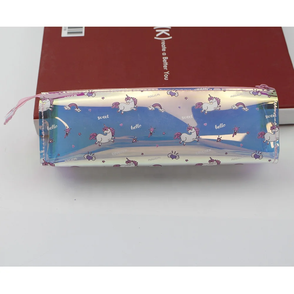 Прозрачный симпатичный пенал из ТПУ с единорогом для канцелярских принадлежностей простой студенческий высококачественный пенал на молнии