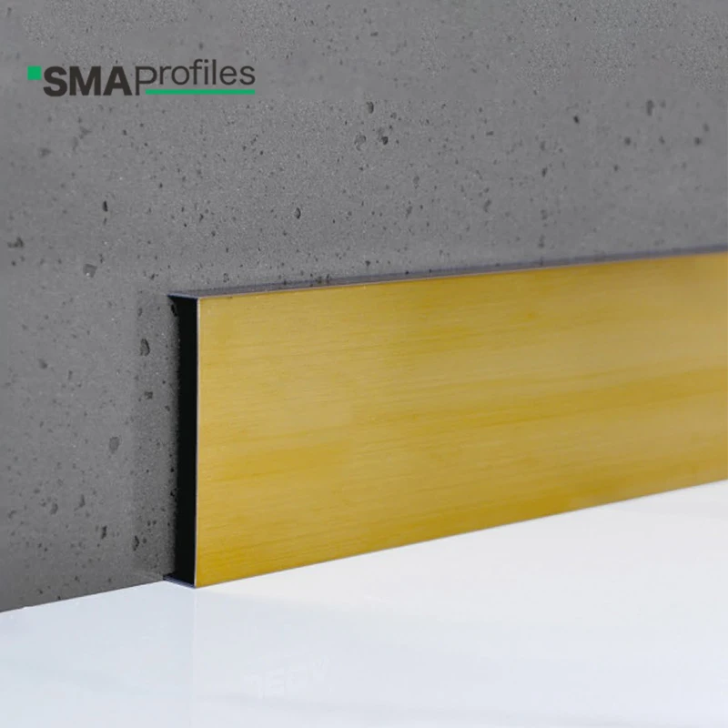 SMAProfiles 60mm stainless steel U shaped wall skirting baseboard skirting board for flooring
