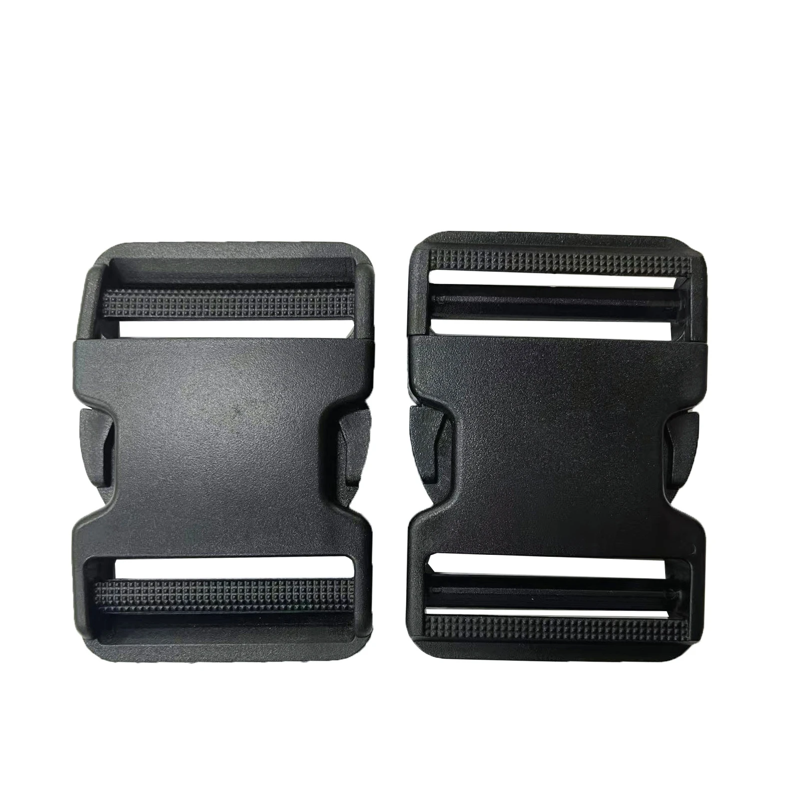 2 inch Adjustable with gears on both sides tri-glide Luggage Strap Belt Clip Whistle Plastic Side quick Release Buckle Clips