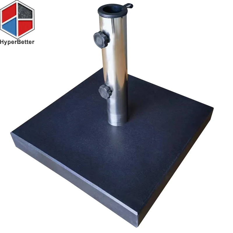 Оптовая продажа 25 кг квадратный черный гранитный зонтик основание 4 ножки 2 колеса для европейского