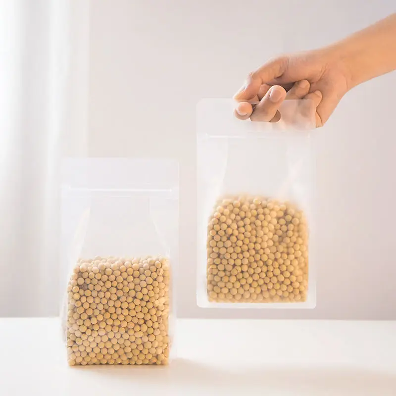 Eight side seal plastic dried food packaging bag with zipper and custom print