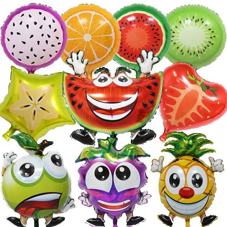 Wholesale Fruit Series Apple Pineapple Blueberry Watermelon Shaped Party Helium Foil Balloons Decor