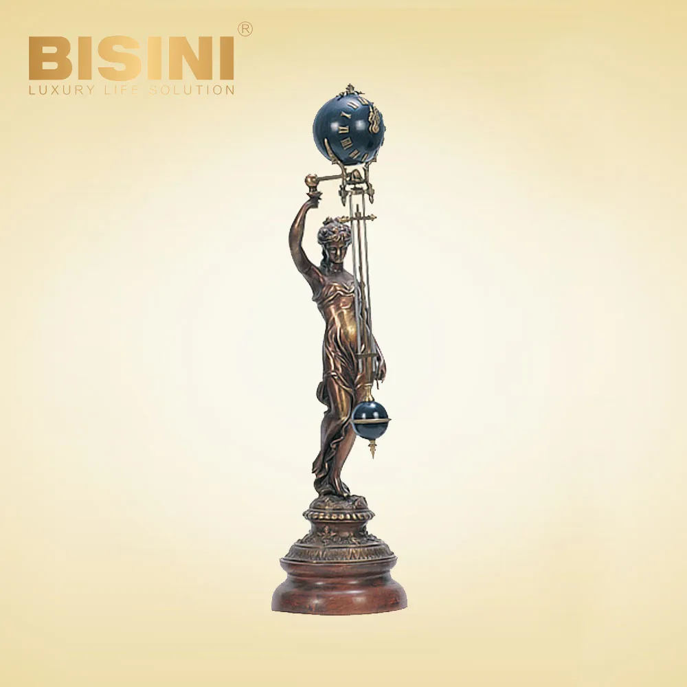 Exquisite creative arts and crafts decoration Woman with Single Arrow sculpture swinging clock fancy pendulum Household clock